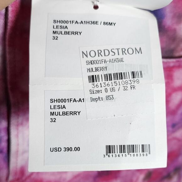 Isabel Marant Etoile Lesia Printed Cotton Shorts In Mulberry Denim Jean Tie Dye - Picture 6 of 12